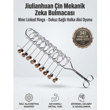 Çin Mekanik Zeka Bulmacası - Nine Linked Rings - Dokuz Bağlı Halka Akıl Oyunu