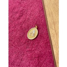 Rupen Kraft 14 Ayar Altın Oval Harf A Kolye Ucu Altın Oval A Harfi Kolye Ucu Altın Harf Altın Uç