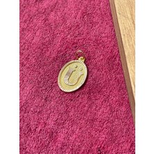 Rupen Kraft 14 Ayar Altın Oval Harf Ü Kolye Ucu Altın Oval Ü Harfi Kolye Ucu Altın Harf Altın Uç