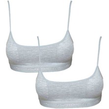 Vexor Pedli Ip Askılı Gri Büstiyer 2 Adet