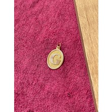 Rupen Kraft 14 Ayar Altın Oval Harf G Kolye Ucu Altın Oval G Harfi Kolye Ucu Altın Harf Altın Uç