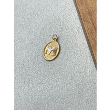 Rupen Kraft 14 Ayar Altın Oval Harf M Kolye Ucu Altın Oval M Harfi Kolye Ucu Altın Harf Altın Uç