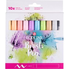 Talens : Ecoline Fırça Uçlu Sulu Boya Kalem Seti : Pastel Serisi (10 Renk)
