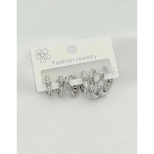 Çelik Kalp Set Küpe