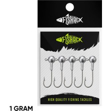 Fishack Jighead - Zoka - Kurşunlu Olta İğnesi - Gümüş - 5 Adet - 1 gr