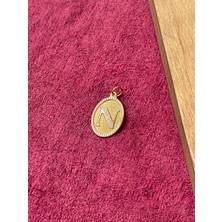 Rupen Kraft 14 Ayar Altın Oval Harf N Kolye Ucu Altın Oval N Harfi Kolye Ucu Altın Harf Altın Uç