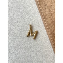 Rupen Kraft 14 Ayar Altın Balon Harf M Kolye Ucu Altın Balon M Harfi Altın Kolye Ucu Altın Harf