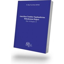Filiz Kitabevi Amerikan Yeniden Yapılandırma Hukukunun Değeri