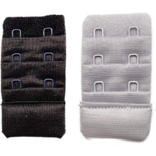 Vexor 2 Adet Agraf Sütyen Uzatma Kopçası 3 Sıra / 2 Kanca Siyah Gri