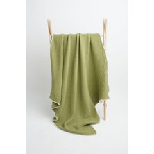 Liaboo Çoban Dikişli 4 Katlı Müslin Battaniye Yeşil