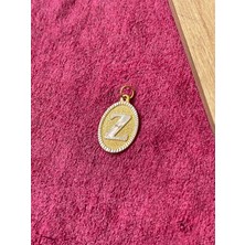 Rupen Kraft 14 Ayar Altın Oval Harf Z Kolye Ucu Altın Oval Z Harfi Kolye Ucu Altın Harf Altın Uç