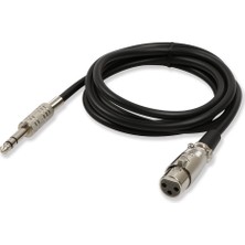 BK Teknoloji Xlr 3-Pin Dişi 6.35MM Stereo Fiş Korumalı Mikrofon Ses Kablosu-3metre
