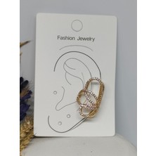 Tuel Gold Zirkon Taşlı Kelebek Model Kıkırdak Küpe – Deliksiz Şık Ear Cuff