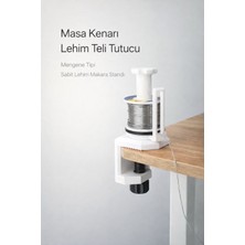 EVORADECO Masa Kenarı Sabitlenen Lehim Teli Standı – Vidalı Mengene Sistemli Lehim Makara Tutucu