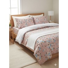 Belsina Çift Kişilik Çiçek Desenli Nevresim Takımı (Lastikli Çarşaflı)