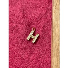 Rupen Kraft 14 Ayar Gramajlı Altın Kolye Ucu Füzyon 3 Boyutlu H Harfi Altın Kolye Ucu