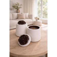 Flower Cup Candle Beige And Brown