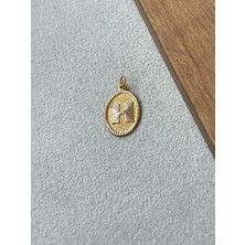 Rupen Kraft 14 Ayar Altın Oval Harf H Kolye Ucu Altın Oval H Harfi Kolye Ucu Altın Harf Altın Uç
