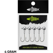Fishack Jighead - Zoka - Kurşunlu Olta Iğnesi - Gümüş - 5 Adet - 4 gr