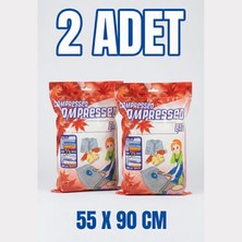Direkstoktan 2 Adet Vakumlu Hurç 55X90 cm Kuru Yaprak Desenli – Yer Tasarruflu Saklama Çözümü