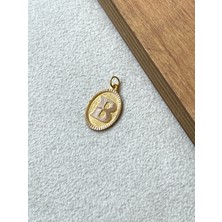 Rupen Kraft 14 Ayar Altın Oval Harf B Kolye Ucu Altın Oval B Harfi Kolye Ucu Altın Harf Altın Uç
