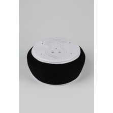 Sarıkhane Namaz Sarığı - Siyah Kumaş - Beyaz Takke - Düz Sarım - Nâli Şerif - 5 Metre