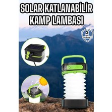 Flamex Güneş Enerjili LED Lamba Kamp Lambası Katlanabilir Lamba USB Şarjlı