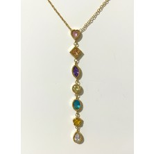 Atalya Accessory Çok Renkli Taşlı Kadın Y Kolye – Sallantılı Zirkon Detaylı, Kararma Yapmaz