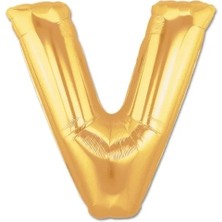 V Harf Folyo Balon Altın Renk 40 Inç