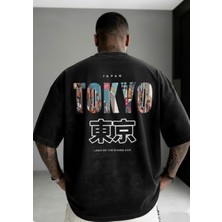 Texrium Tokyo City Baskılı Oversize Pamuklu T-Shirt