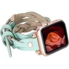 Flamex Apple Watch Uyumlu Deri Kordon 38-40-41MM Dt Rt Brn7