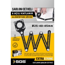 Normadia Alüminyum Alaşım Delik Şablon Cetveli Fayans ve Granit Ölçme Aracı