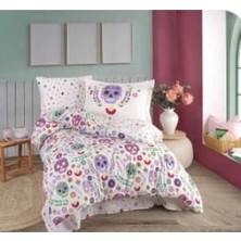 Flamex Hobby Tek Kişilik Poplin Nevresim Takımı Alice Mor