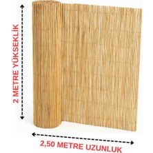AYGHOME - Doğal Kamış Hasır Çit 2x2.50 Metre - Misinalı (200X250 Cm) - Balkon Gölgelik ve Bahçe Çiti