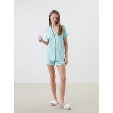 Lc Waikiki Yeni Sezon Gömlek Yaka Kadın Şortlu Pijama Takımı