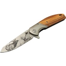 Flamex Eco Lounge Chongmıng CM98 Geyikli Ahşap Çakı 20 cm Manuel, Kemerlikli