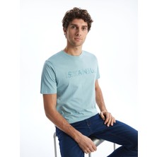 Lc Waikiki Yeni Sezon Bisiklet Yaka Kısa Kollu Istanbul Baskılı Penye Erkek Tişört