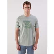 Lc Waikiki Yeni Sezon Bisiklet Yaka Baskılı Penye Erkek Tişört