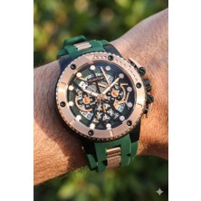 Quantum 50MM, Yeşil Erkek Kol Saati | Paslanmaz Çelik Kasa, Safir Cam, Kronograf, 10ATM