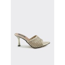 Derinet Örgü Desenli Topuklu Kadın Terlik