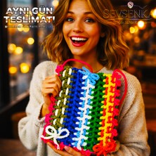 Sevsenka Atelier Özel Hediye Paketiyle ve Notuyla - 14 Şubat Sevgililer Günü Özel Koleksiyonu - "spectrum Of Love" Çok Renkli Lüks Tasarım Omuz Çantası