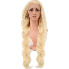 Colezium Gerçek Front Lace Dalgalı Platin Tül Peruk / 85/90CM