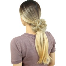 Colezium Lı Lastikli Topuz Toka / Karamel Platin Röfleli