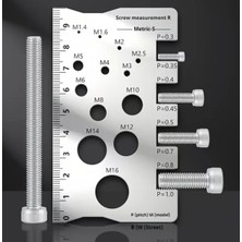 Normadia Paslanmaz Çelik Vida ve Civata Ölçüm Aleti, Vida Boy Cetveli