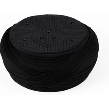 Sarıkhane Namaz Sarığı - Siyah Kumaş - Siyah Takke - Çapraz Sarım - Nâli Şerif - 7 Metre