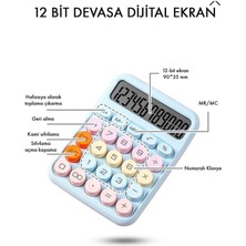 Normadia Çok Fonksiyonlu 12 Haneli Hesap Makinesi, Açılı Geniş Renkli Ekran