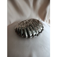 Hegef Bag Kadın Metal Kaplama  Ekstra Zincirli Istiridye Deniz Kabuğu Model Abiye ve Özel Gün Portföy Çanta