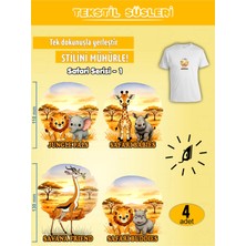 Agg Reklam Ütü ile Yapışan Kıyafet Etiketi Safari Serisi -1  4lü Set