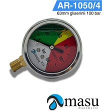 Normadia 63 mm Manometre 100 Bar Gliserinli, Hassas Ölçüm Cihazı