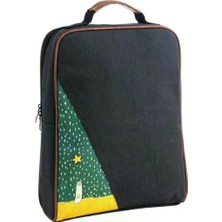 Pisikopat Modern Minimal Tasarımlı Kutup Ayısı Desenli Sanatsal Panelli Canvas Laptop & Sırt Çantası